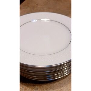 Noritake Ivory China Marseille 7550 Bread and Butter Silver Rim Set of 6